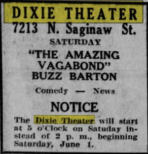 Dixie Theatre - May 31 1929 Article (newer photo)